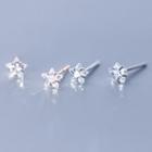 925 Sterling Silver Rhinestone Star Stud Earrings