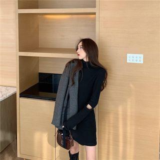 Mock-neck Mini Sweatshirt Dress