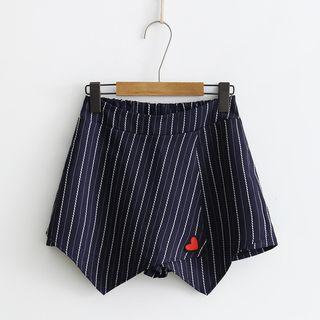 Striped Embroidery Skorts