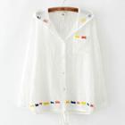 Butterfly Embroidered Hooded Light Jacket