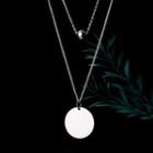 925 Sterling Silver Layered Disc Necklace S925 Sterling Silver - 1 Piece - Silver - One Size