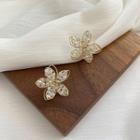 Faux Crystal Flower Earring Gold - One Size