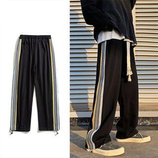 Striped Panel Loose Fit Pants