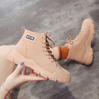 Faux Leather Platform High-top Sneakers
