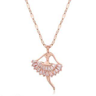 Rhinestone Alloy Dancer Pendant Necklace