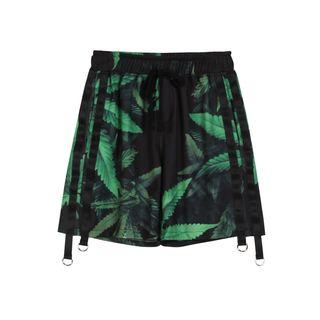Strap Detail Printed Shorts