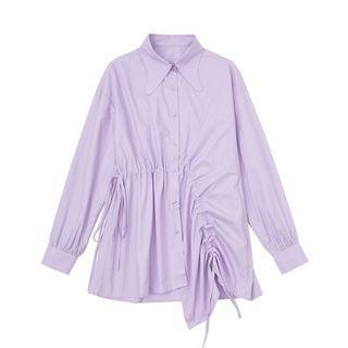 Drawstring Asymmetric Shirt