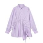 Drawstring Asymmetric Shirt