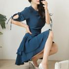 Ruffled Layered A-line Dress