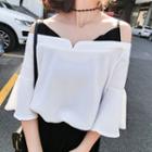 Mock Two Piece Elbow-sleeve Top