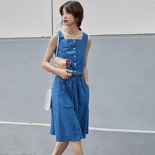 Set:sleeveless Top + A-line Skirt