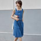 Set:sleeveless Top + A-line Skirt