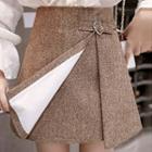 Heart Buckled Mini A-line Wrap Skirt