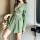 Bell-sleeve Chiffon Romper