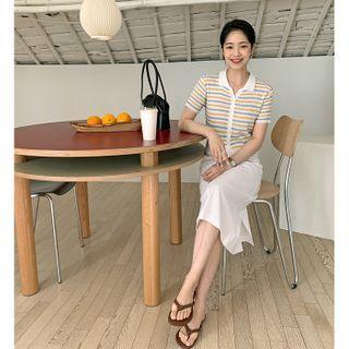 Collared Stripe Cardigan