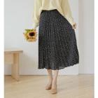 Accordion-pleat Dotted Long Skirt