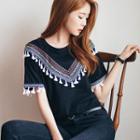 Tasseled Chevron Short-sleeve T-shirt