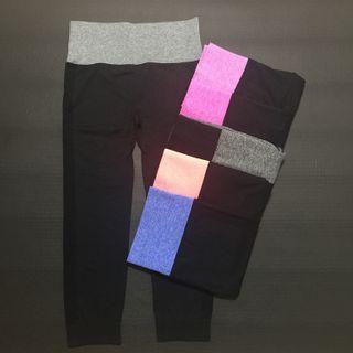 Contrast Trim Capri Yoga Pants