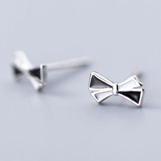 925 Sterling Silver Bow Earring 1 Pair - S925 Silver - One Size