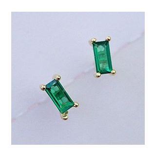 925 Sterling Silver Rectangular Stone Ear Stud
