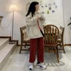 Collared Sweatshirt / Straight Leg Pants / Set