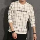 Long-sleeve Check Lettering Pullover
