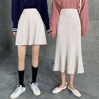Mini Knit Pleated Skirt / Midi Knit Pleated Skirt