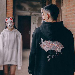 Couple-matching Crane-print Hoodie