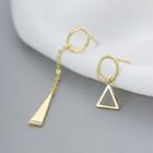 Non-matching 925 Sterling Silver Triangle Dangle Earring