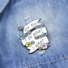 Alloy Lettering Flower Brooch White - One Size