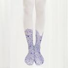 Floral Print Tights White - One Size