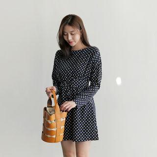 Tie-waist Pattern Minidress