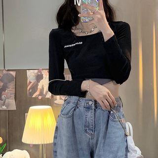 Mock Two Piece Skinny Cropped Tee