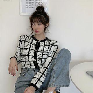 Long-sleeve Dotted Cardigan