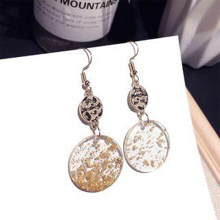 Acrylic Disc Drop Earring 1 Pair - Gold - One Size