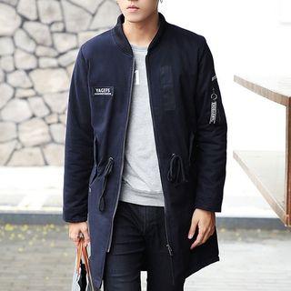 Patch Embroidered Long Zip Jacket
