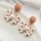 Dotted Bow Drop Earring / Clip-on Earring