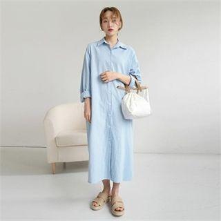 Loose-fit Linen Blend Shirtdress