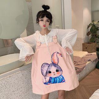 Long-sleeve Top / Rabbit-print Jumper Dress