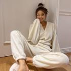 Padded-shoulder Jogger Jumpsuit