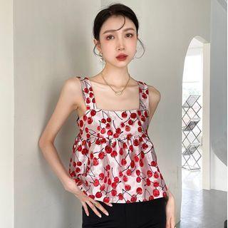 Cherry Print Flowy Camisole Top