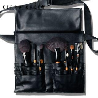 Faux Leather Makeup Brush Pouch