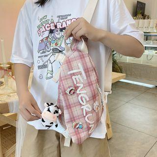 Plaid Nylon Belt Bag