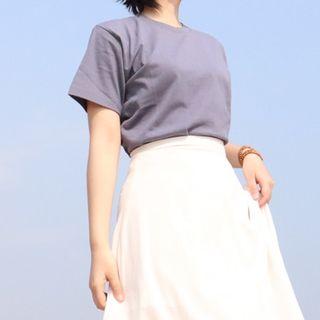 Couple-matching Plain Short-sleeve Top