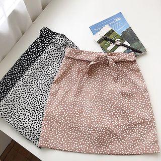 Dot High-waist A-line Skirt