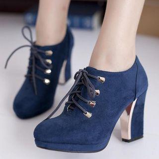 Block-heel Platform Ankle Boots