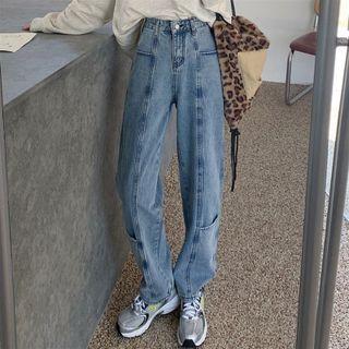 Straight-leg Pocketed Jeans