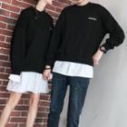 Couple Matching Mock Two-piece Sweatshirt / Mini Skirt / Set