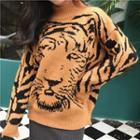 Mock Neck Tiger Sweater