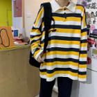 Striped Long-sleeve Polo Shirt Stripe - One Size